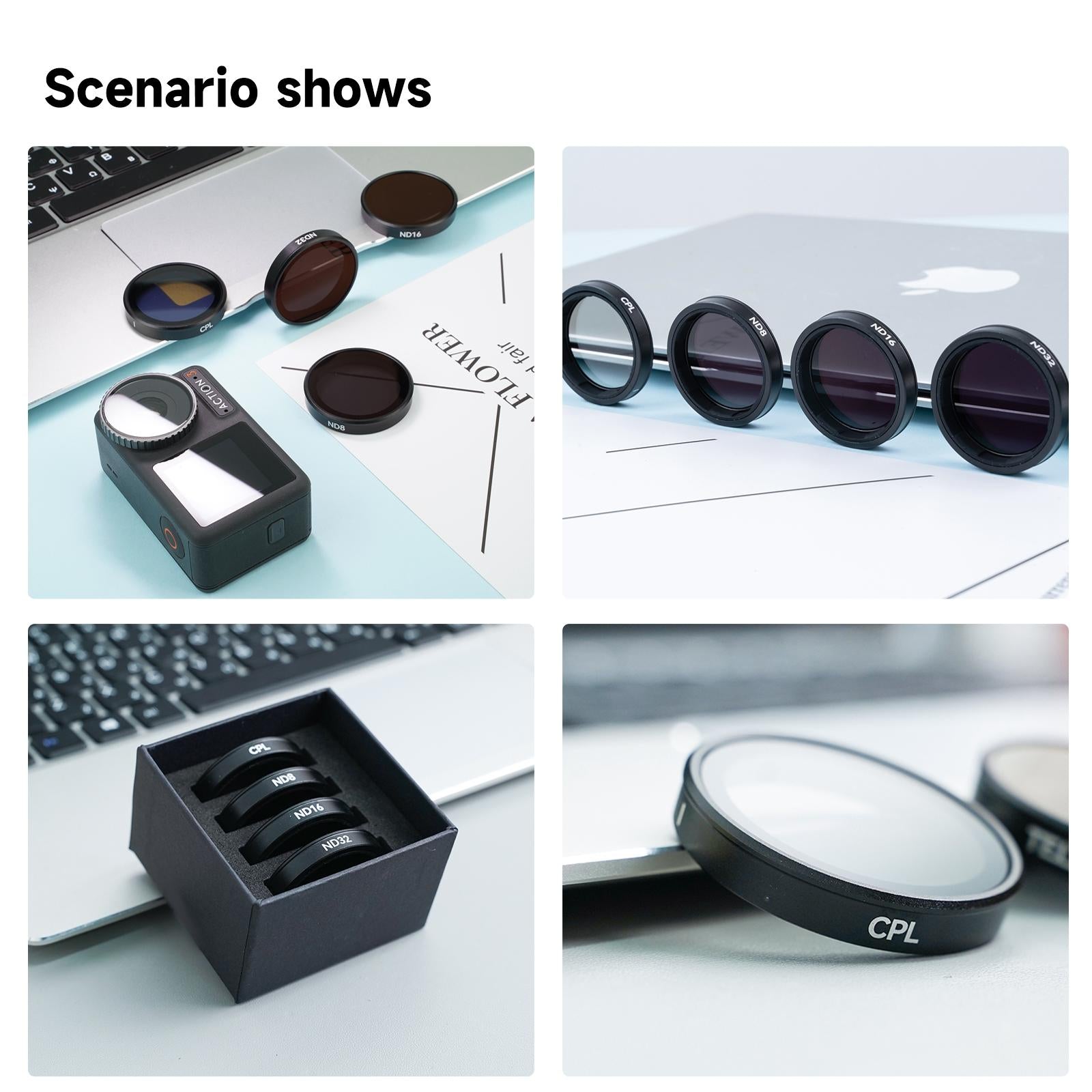 Aluminum Alloy Cpl Filter Set for Dji Action 3 / 4 Lens 3