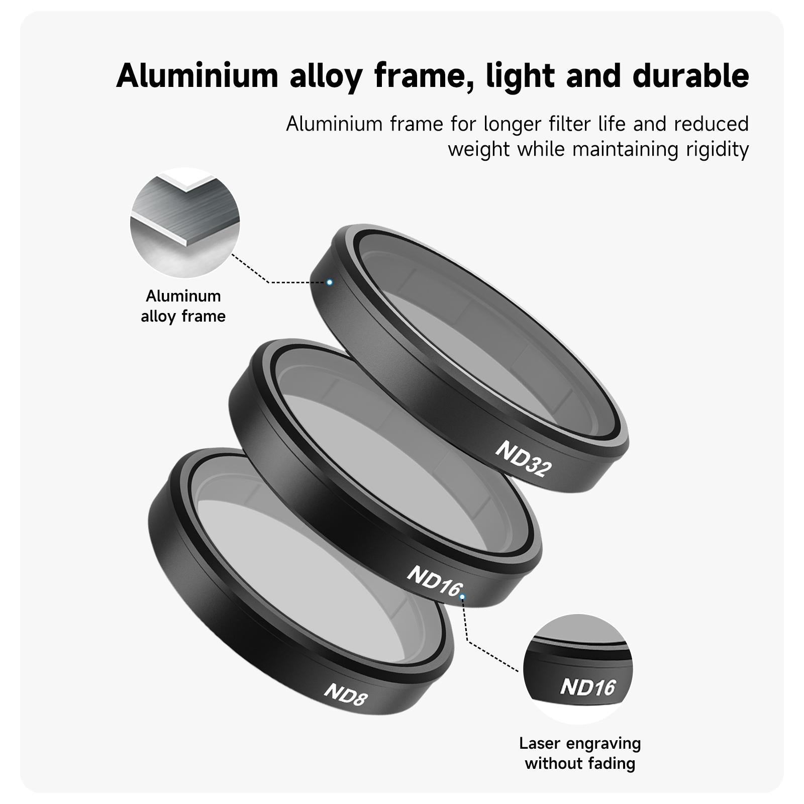 Aluminum Alloy Cpl Filter Set for Dji Action 3 / 4 Lens 6