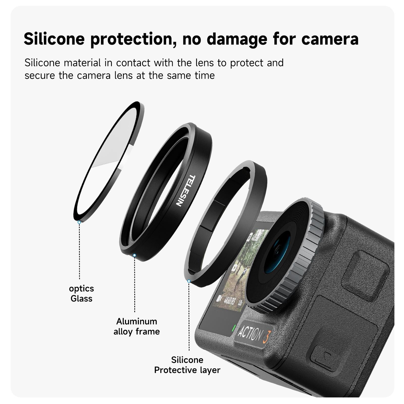 Aluminum Alloy Cpl Filter Set for Dji Action 3 / 4 Lens 7