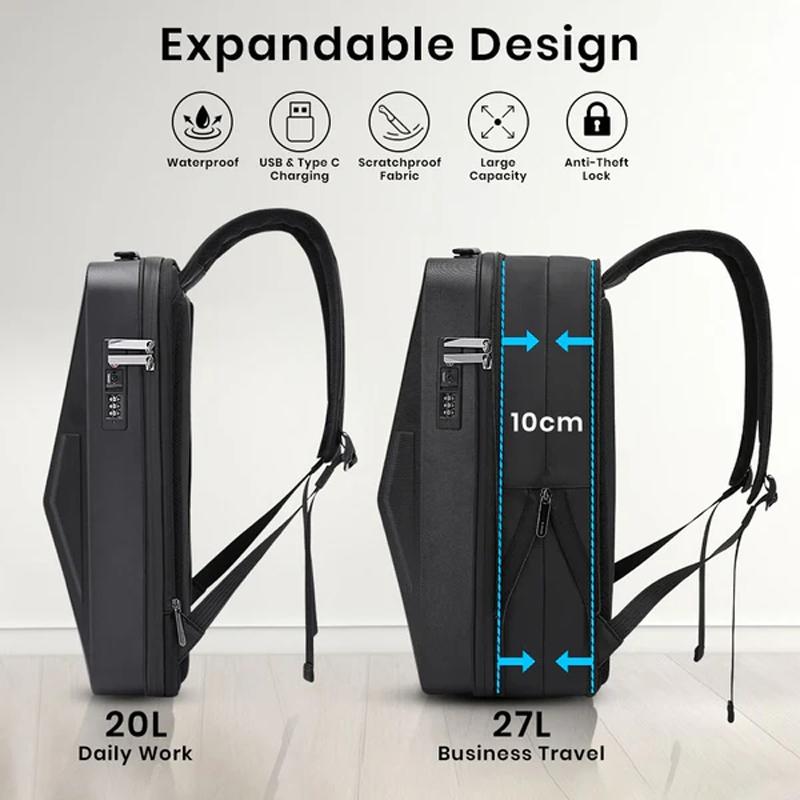 Expandable Business Backpack For Men Black 6