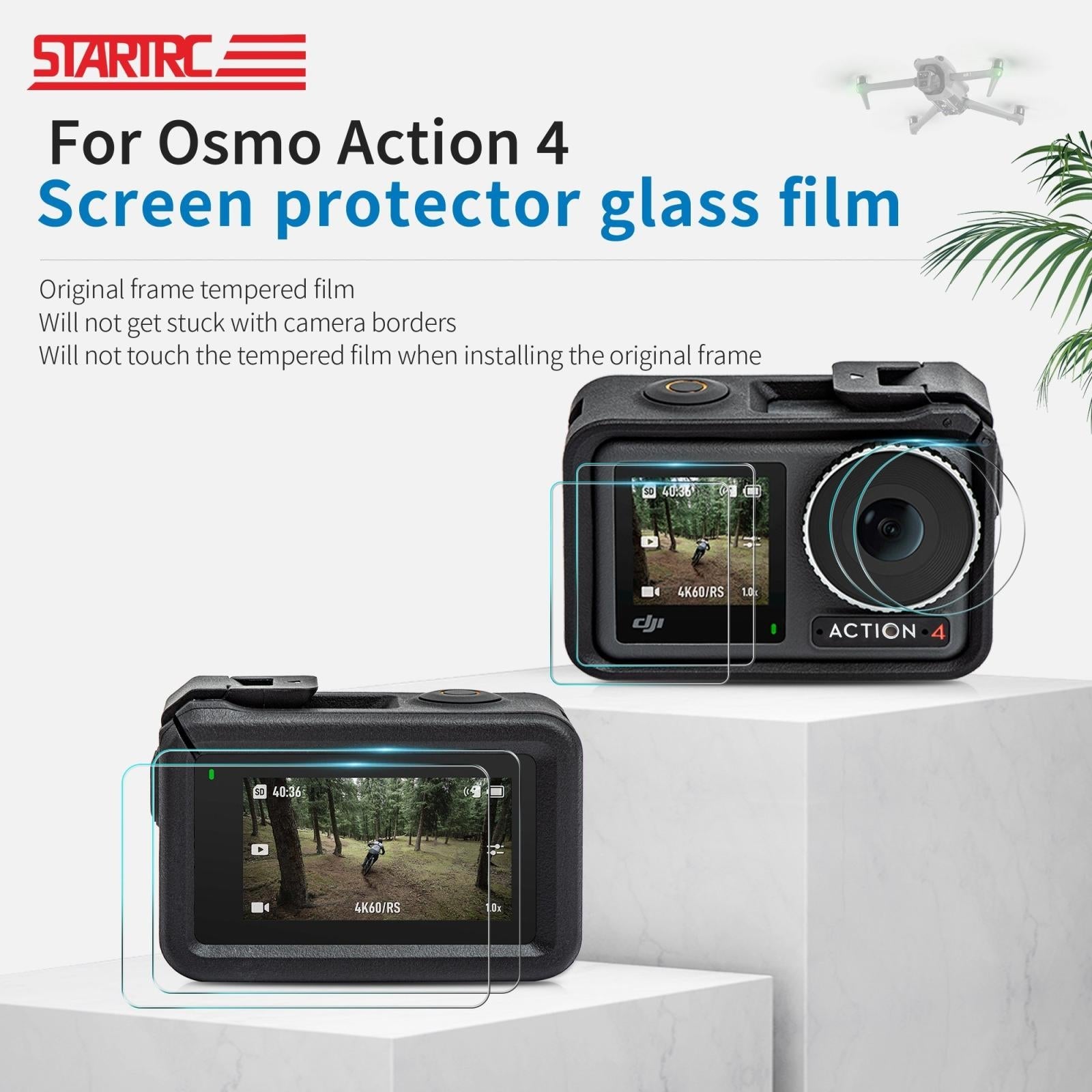 Tempe Glass Lens Protector for Dji Action - 3-in-1 Set 5