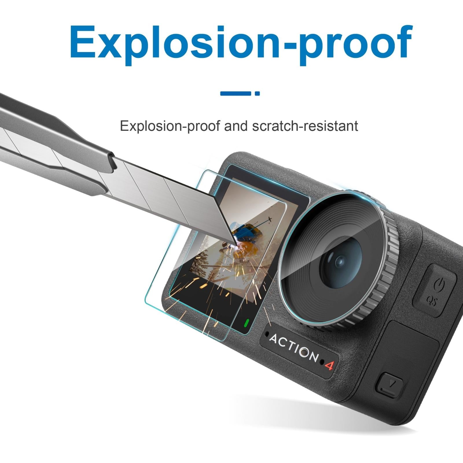 Tempe Glass Lens Protector for Dji Action - 3-in-1 Set 7