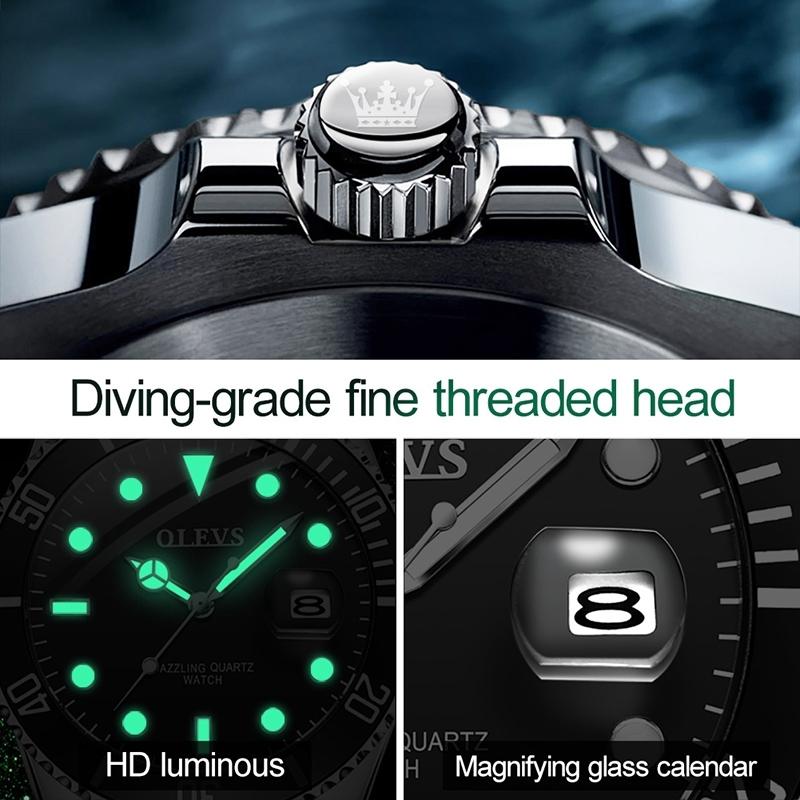 Waterproof Luminous Quartz Watch for Men - Black - Eda00268001A 5