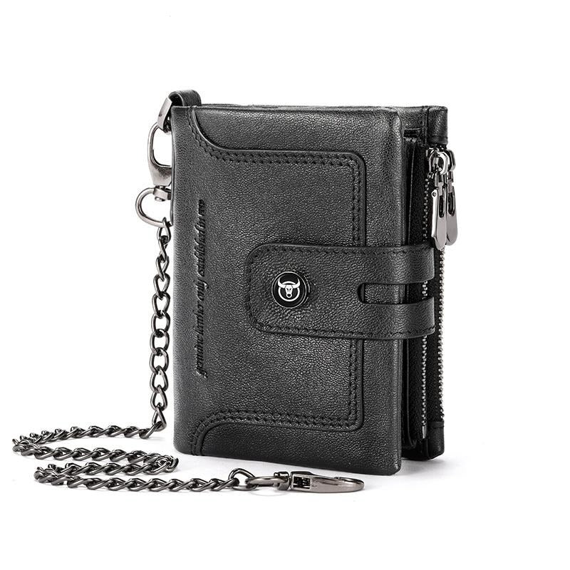 Rfid-protected Cowhide Wallet - Secure & Stylish - Black