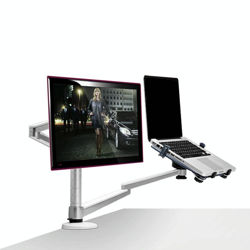 Silver Desktop Monitor Stand - Lifts Laptop 3