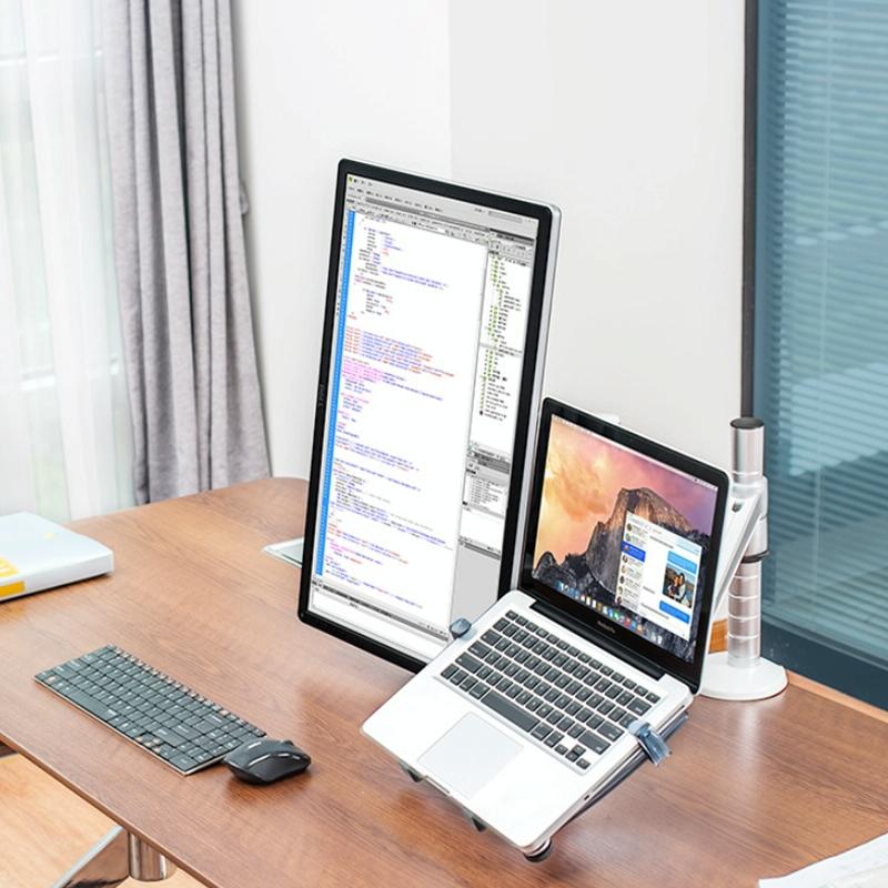 Silver Desktop Monitor Stand - Lifts Laptop 8
