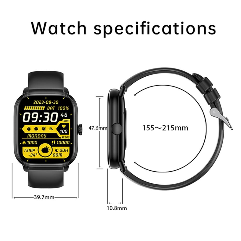 2.01 Inch Ips Hd Screen Smart Watch Supports Bluetooth Call / Health Monitoring Black 3