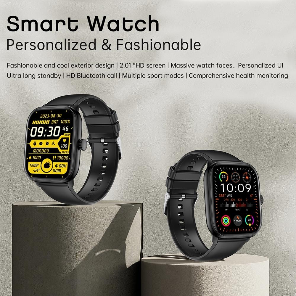 2.01 Inch Ips Hd Screen Smart Watch Supports Bluetooth Call / Health Monitoring Black 8