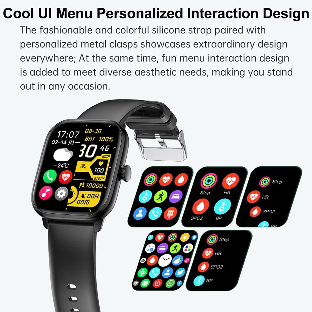 2.01 Inch Ips Hd Screen Smart Watch Supports Bluetooth Call / Health Monitoring Black 10