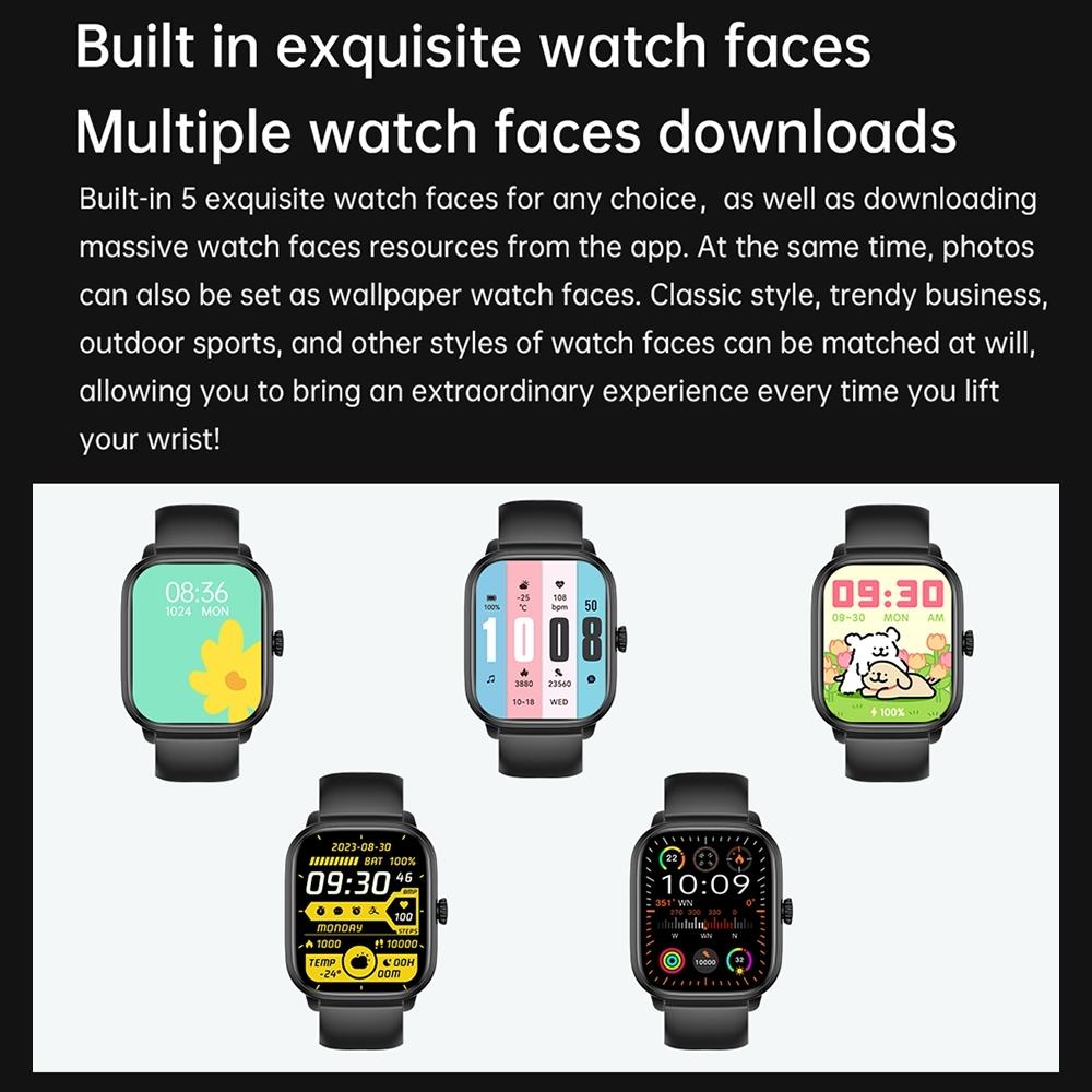 2.01 Inch Ips Hd Screen Smart Watch Supports Bluetooth Call / Health Monitoring Black 11