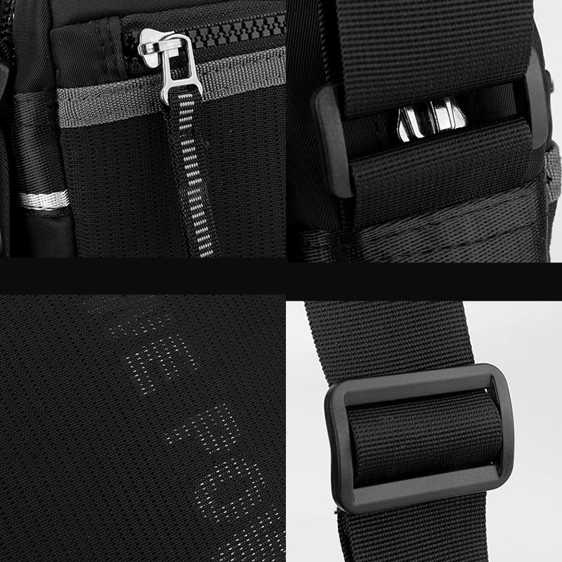 Men Nylon Crossbody Satchel For Outdoor Use - Black 8