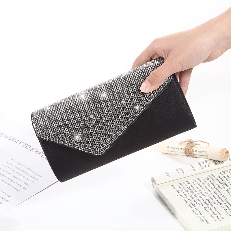 Black Rhinestone Shoulder Bag For Dinner & Cosmetics 4