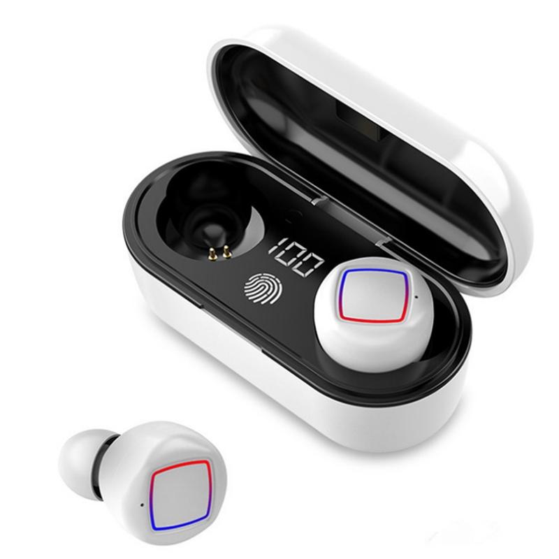 Wireless Fingerprint Touch Earbuds with Led Display and Charging Case - Black 3