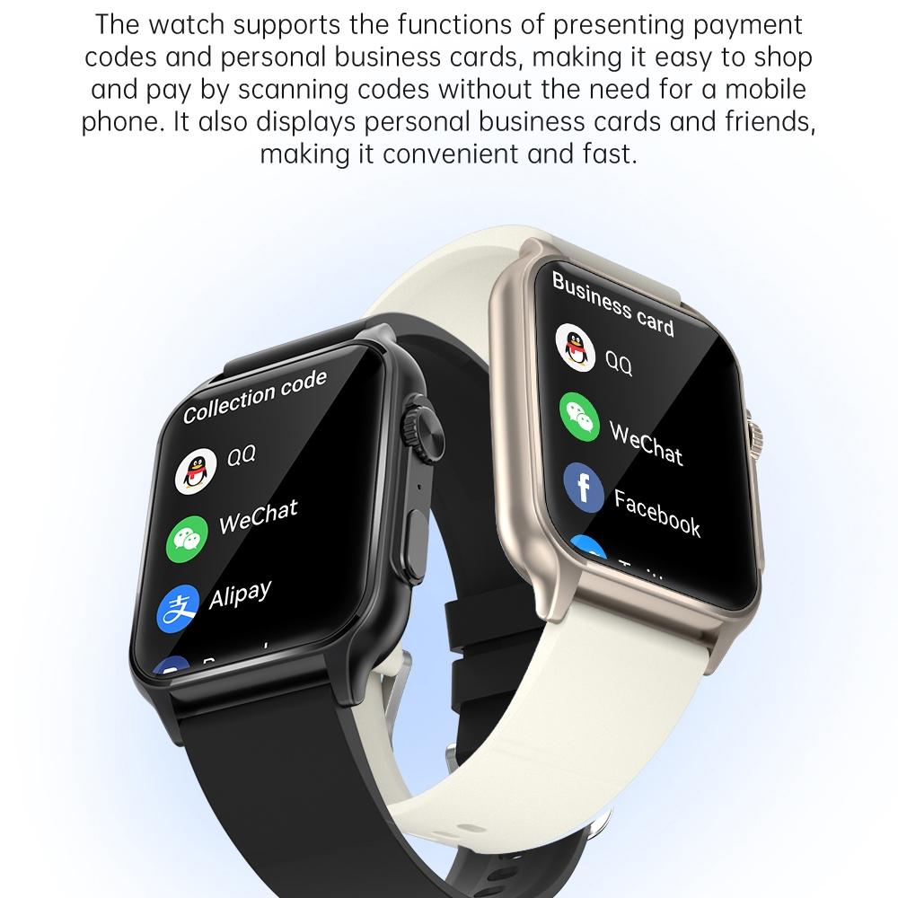 1.96 Inch Ips Screen Smart Watch Supports Bluetooth Calls / Blood Oxygen Monitoring - Black 8