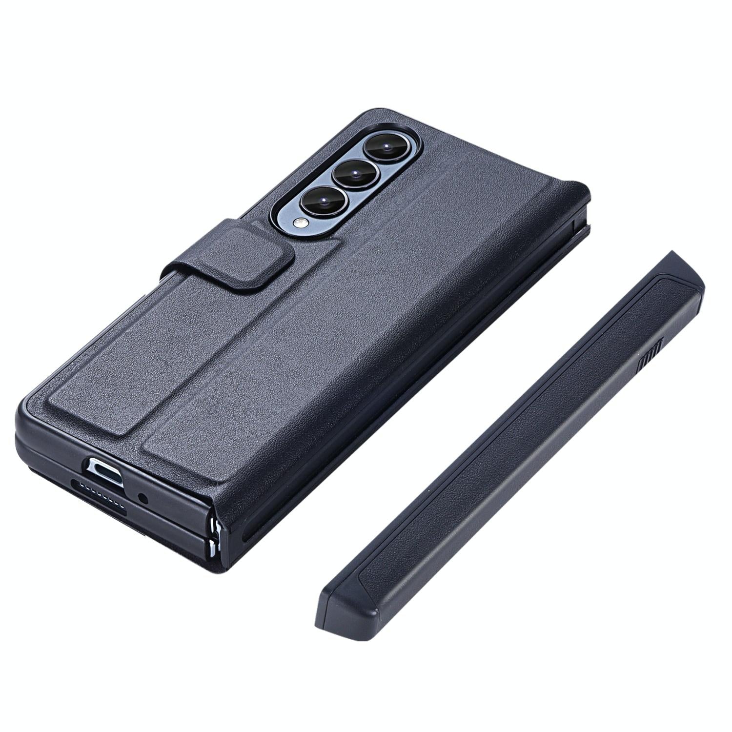 For Samsung Galaxy Z Fold4 5G Foldable Magnetic Phone Case With Pen Holder - Portable And Practical 4