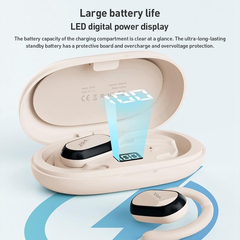 Wireless Bluetooth Earphones with Led Display - Zga Gs08 - Black 7