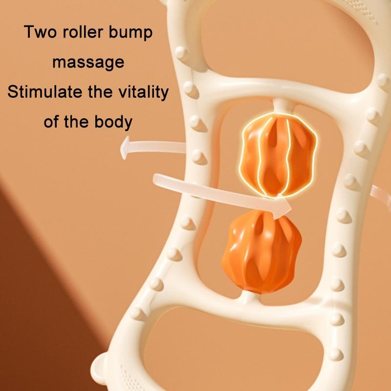 Stretching Yoga Ring With Raised Point Roller - Beige Orange 6