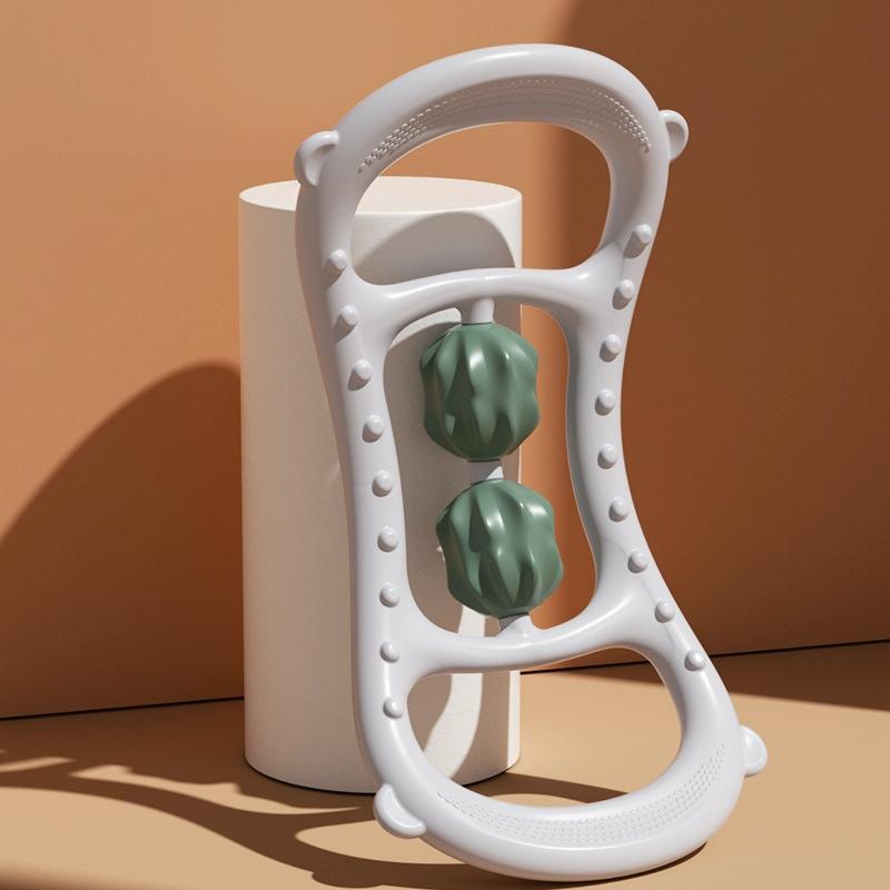 Stretching Yoga Ring With Raised Point Roller - Beige Orange 9