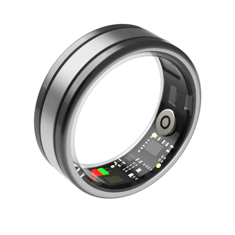 Smart Ring With Heart Rate Blood Oxygen Sleep & Sports Modes - R18 Size 8 - Black 15