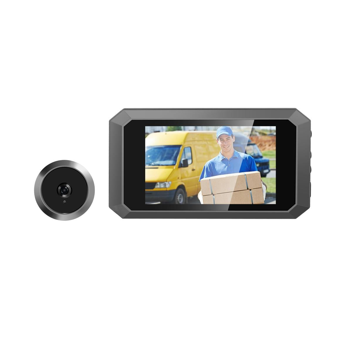 1080P Smart Digital Door Viewer With Night Vision - 3.97 Inch Wide Angle - Black 12