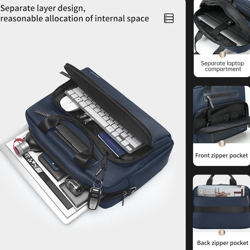 Versatile Men Laptop Briefcase - Black 7