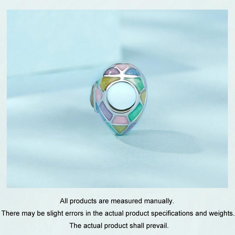 925 Sterling Silver Neon Love Heart Diy Beads Plated 6