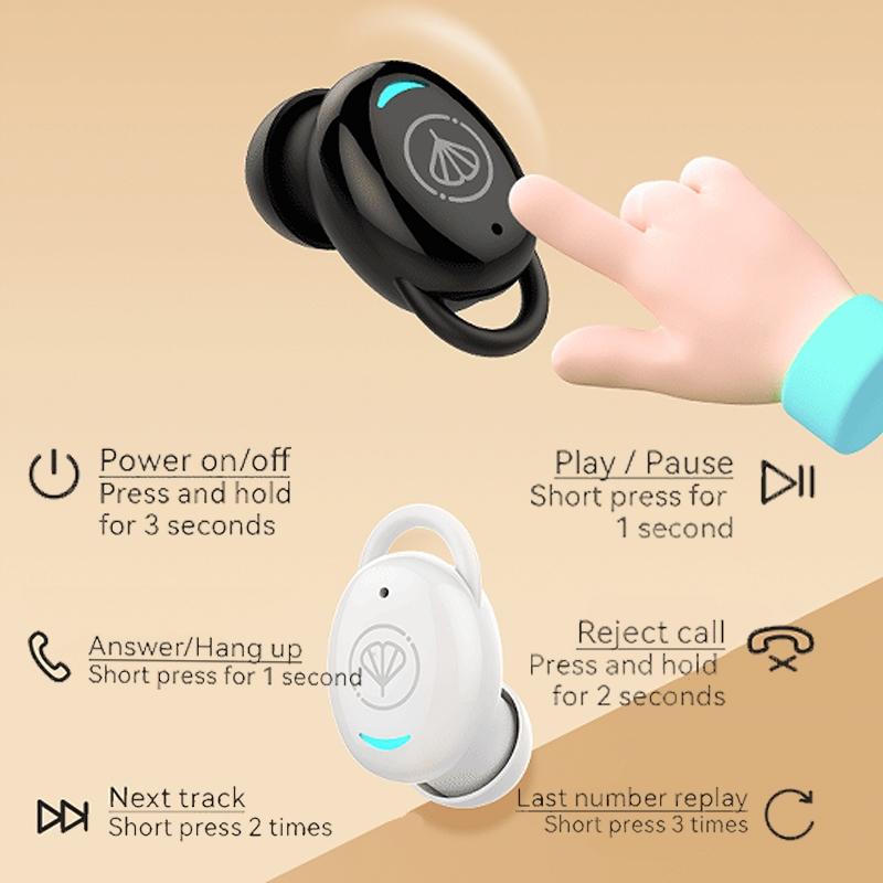 Mini Invisible Bluetooth Earphone - Single Ear Stereo Wireless - Black 8