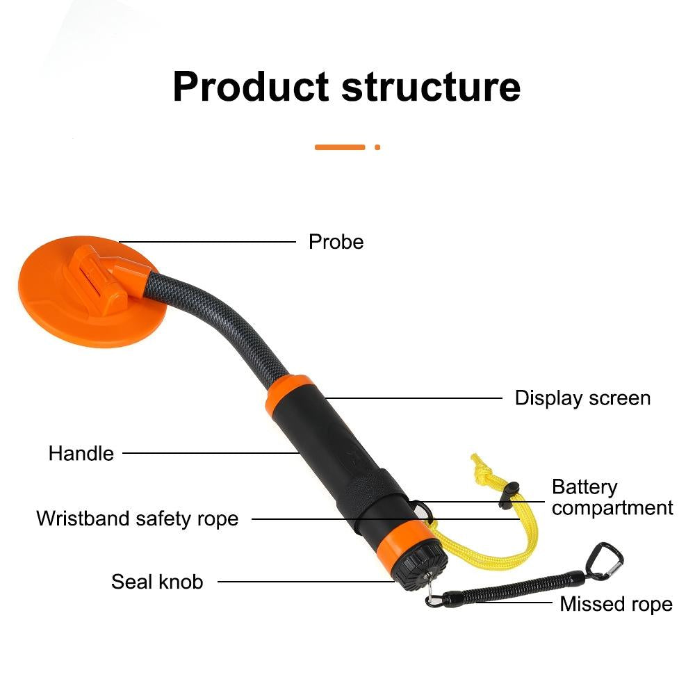 Handheld Metal Detector with Positioning Rod for Treasure Hunting - Orange 3