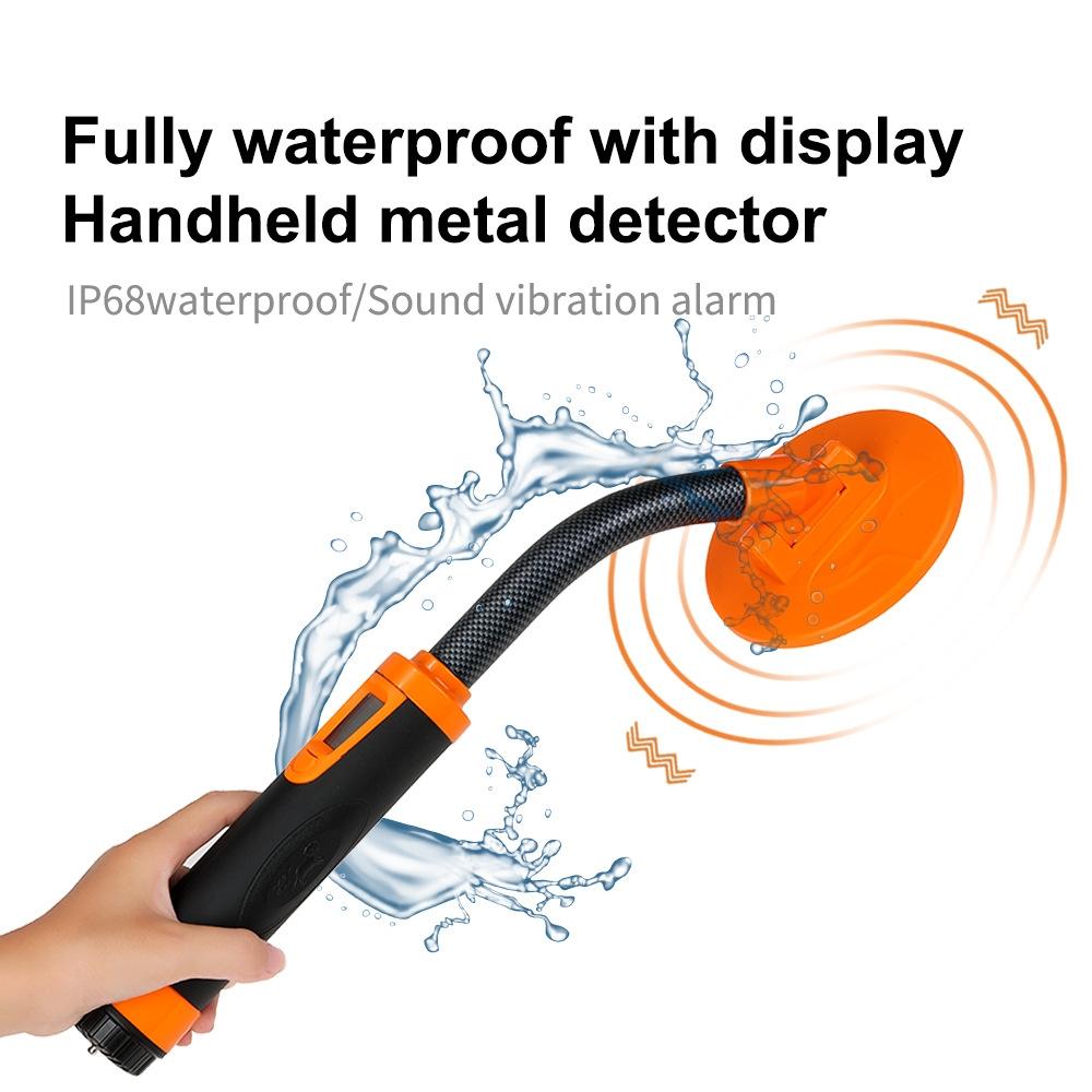 Handheld Metal Detector with Positioning Rod for Treasure Hunting - Orange 5