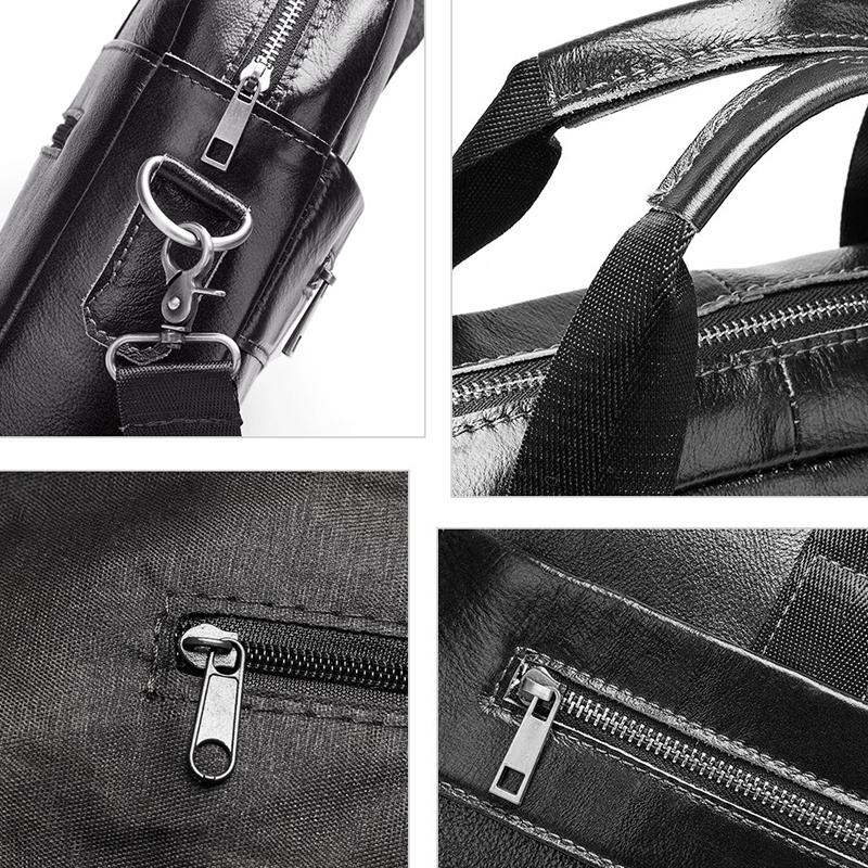 Retro Leather Messenger Bag For Men - Black 5