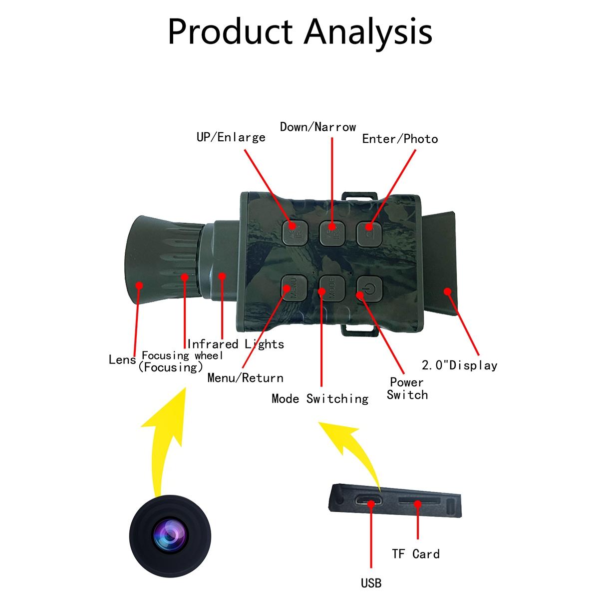 4K Hd Monocular Digital Night Vision For Outdoor Hunting - Camouflage 4