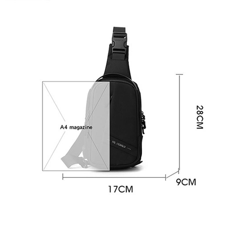 Oxford Cloth Chest Bag Shoulder Messenger - Black 6