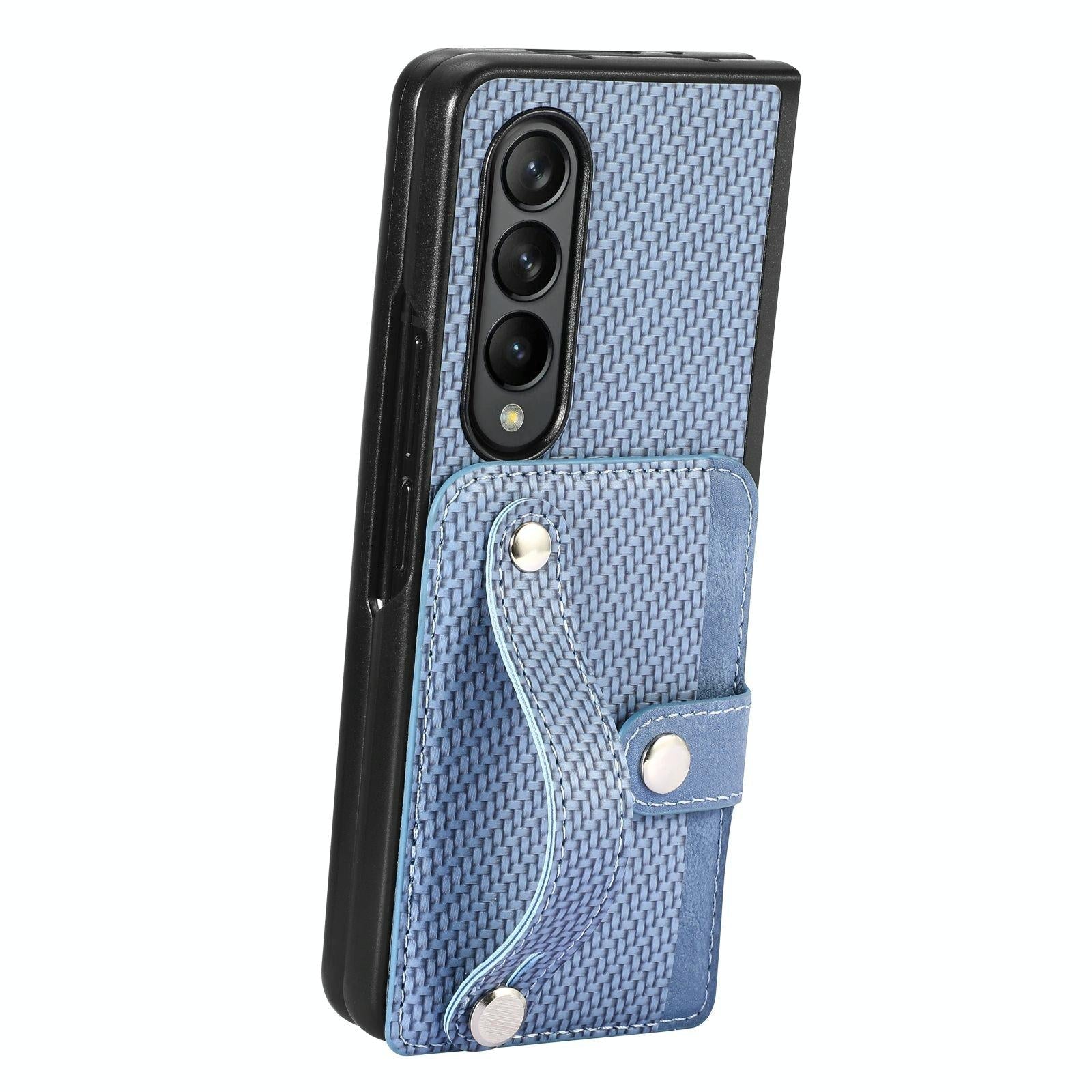 For Samsung Galaxy Z Fold4 5G Wristband Phone Case - Black 4