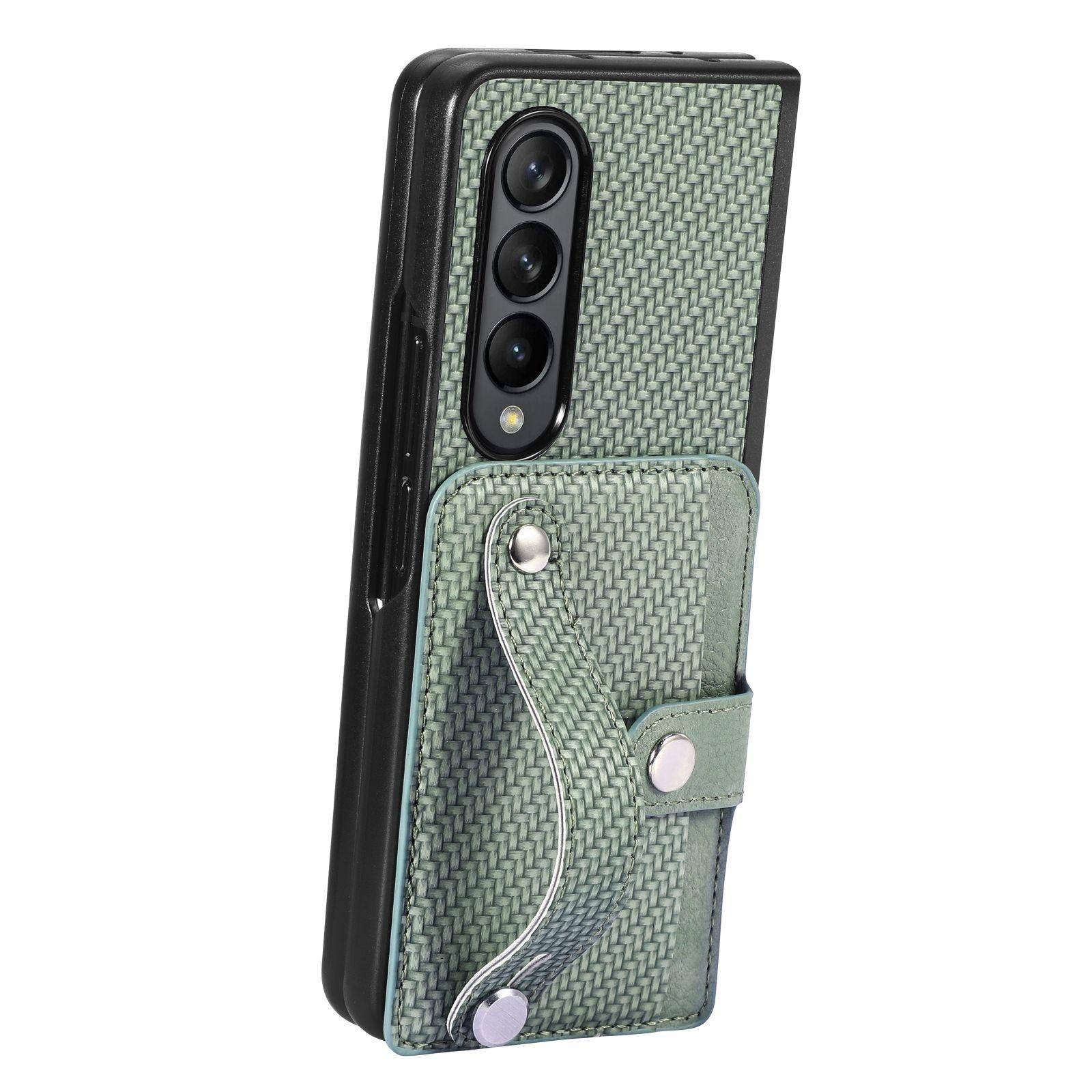 For Samsung Galaxy Z Fold4 5G Wristband Phone Case - Black 8