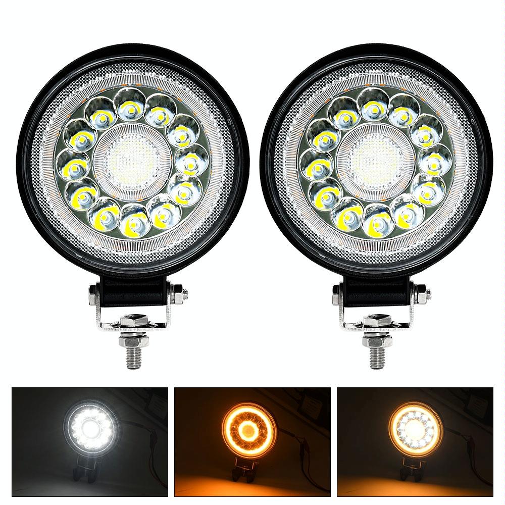 1 Pair 4 Inch Round Double Circle Angel Eye Work Light Black 3