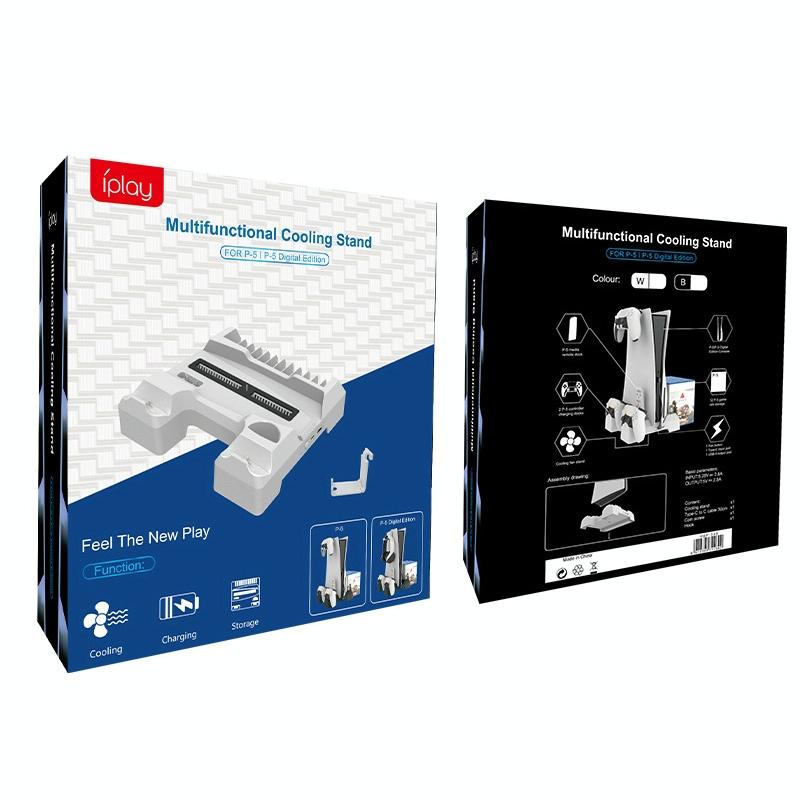 Ps5 Dual-seat Charging & Cooling Base Rack with Storage - Compact Design - White 8