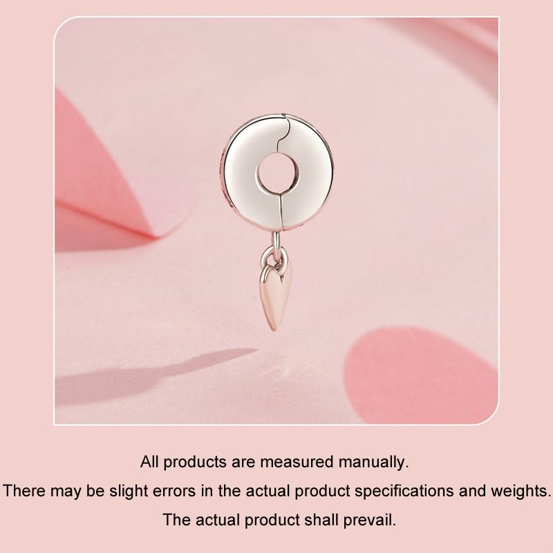 925 Sterling Silver Platinum Plated Smart Heart Diy Beads 6