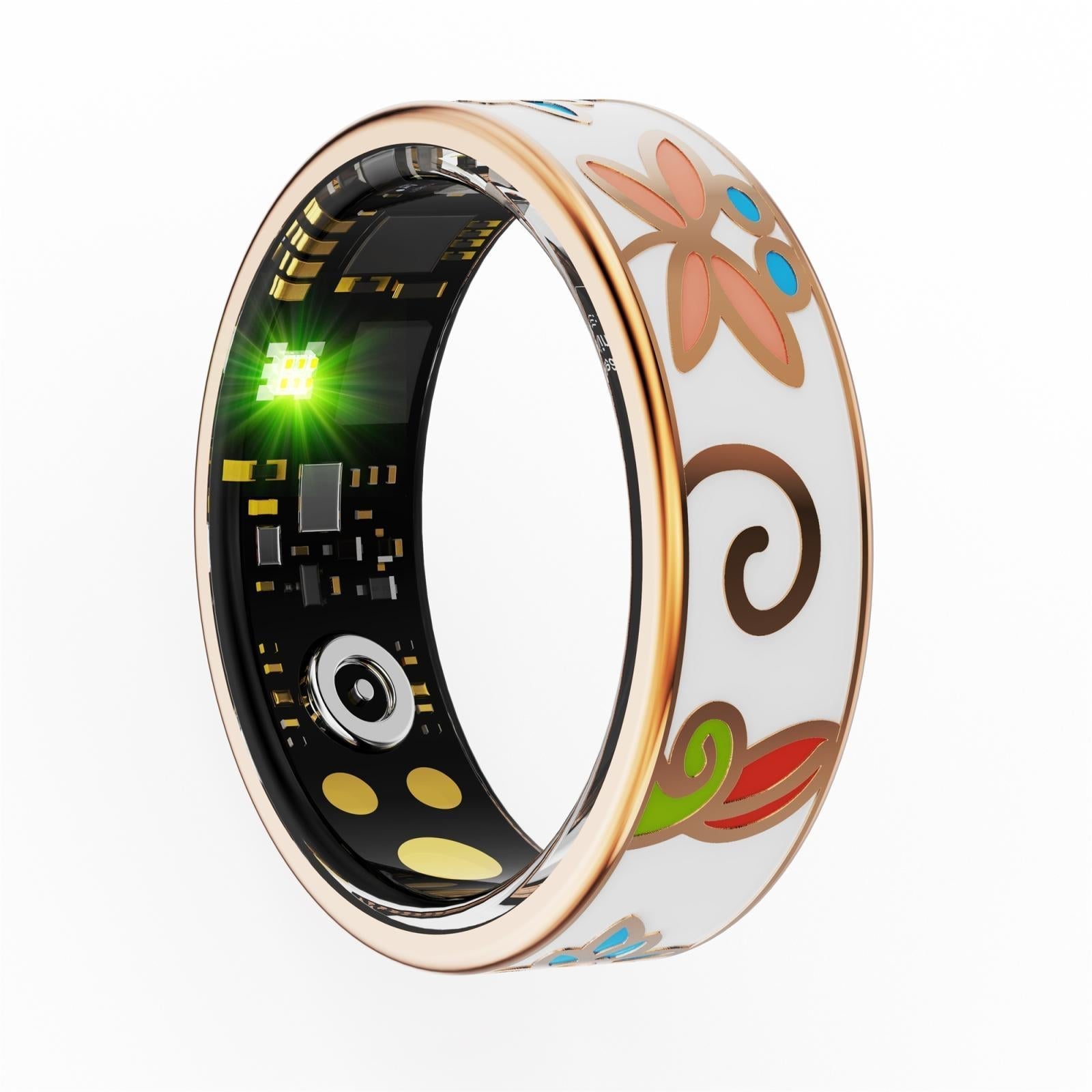Smart Ring Size 12 Heart Rate Blood Oxygen Sleep Family Care Rose Gold