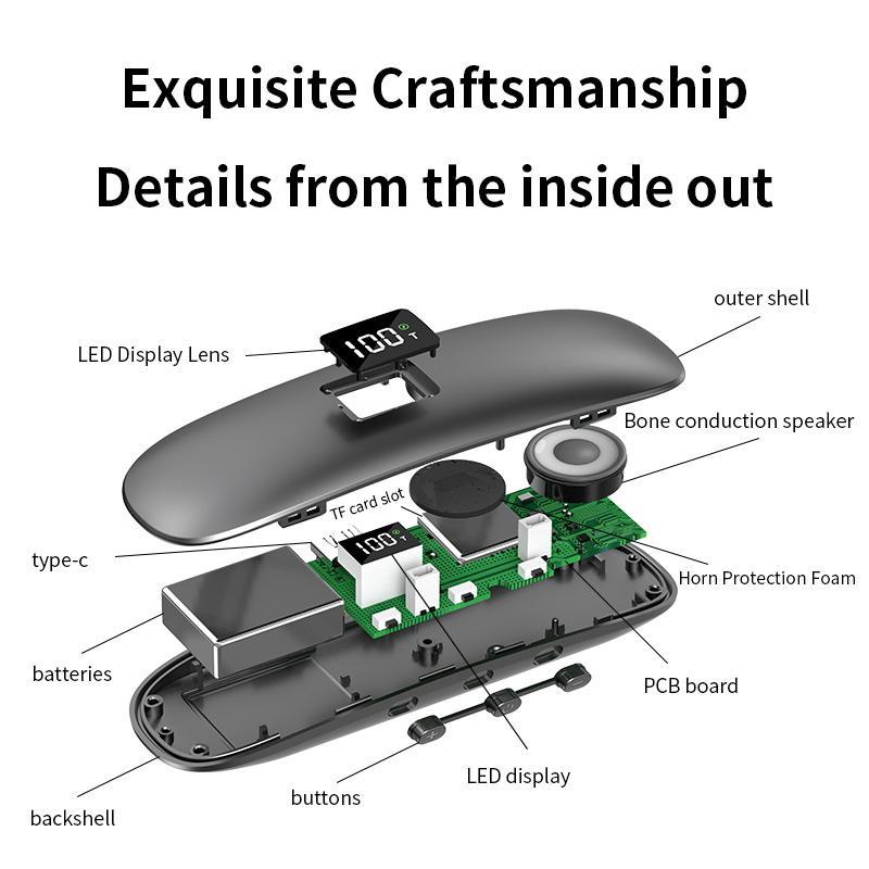 Bone Conduction Bluetooth 5.3 Sleep Speaker Grey 9