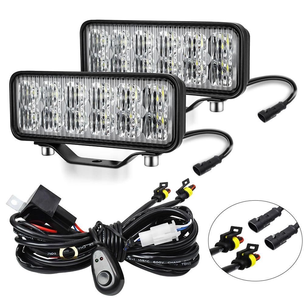 14W 9 - 30V 6 Inch Long Waterproof Car Work Headlight With Wire Set 4