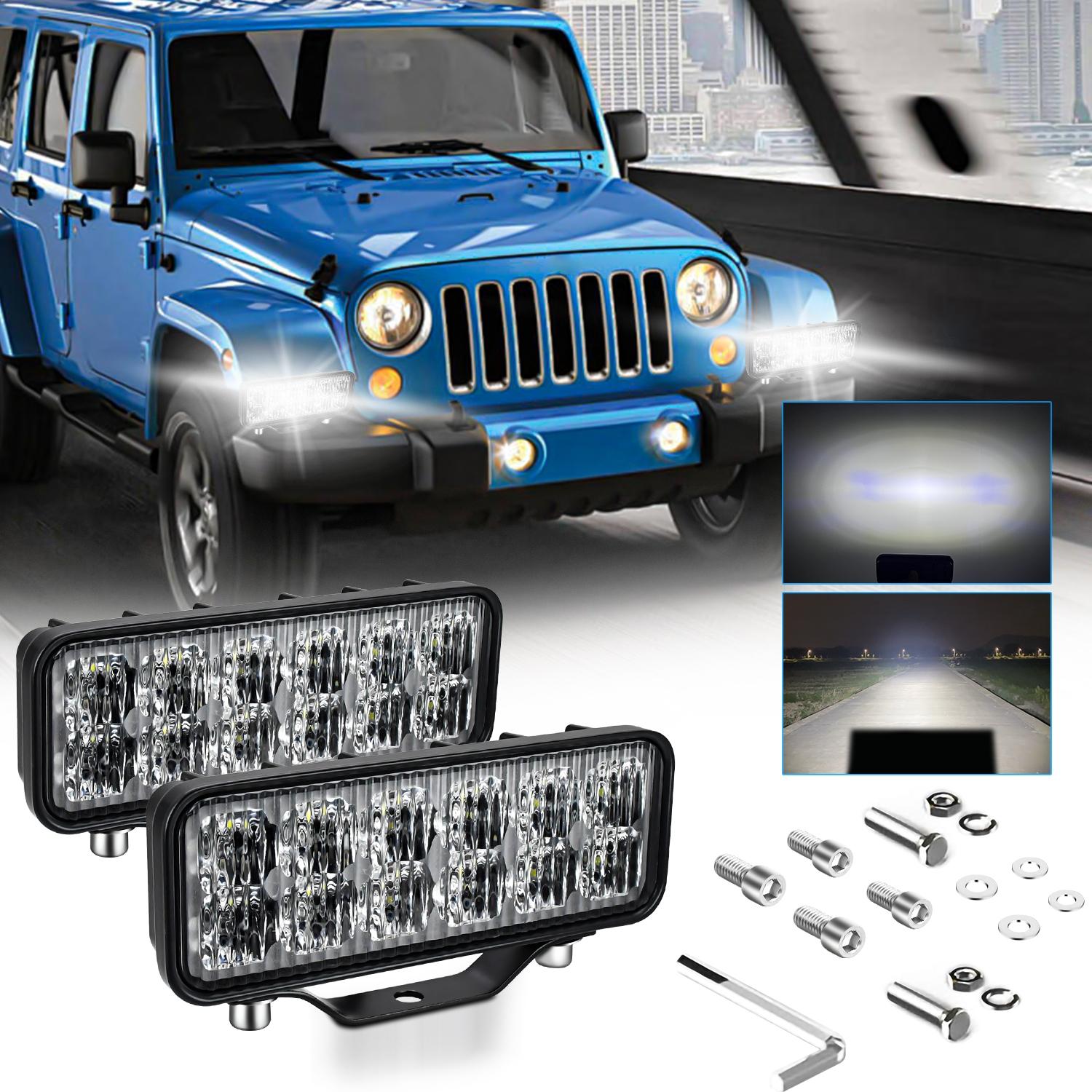 14W 9 - 30V 6 Inch Long Waterproof Car Work Headlight With Wire Set 5