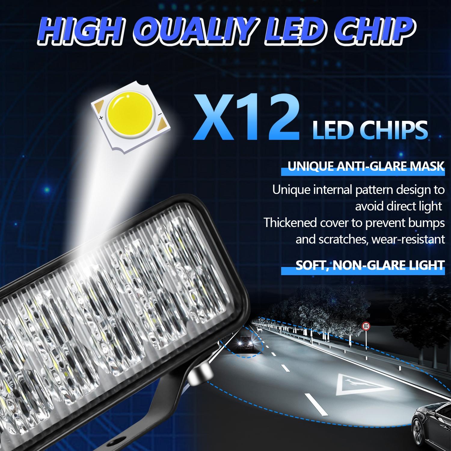 14W 9 - 30V 6 Inch Long Waterproof Car Work Headlight With Wire Set 7
