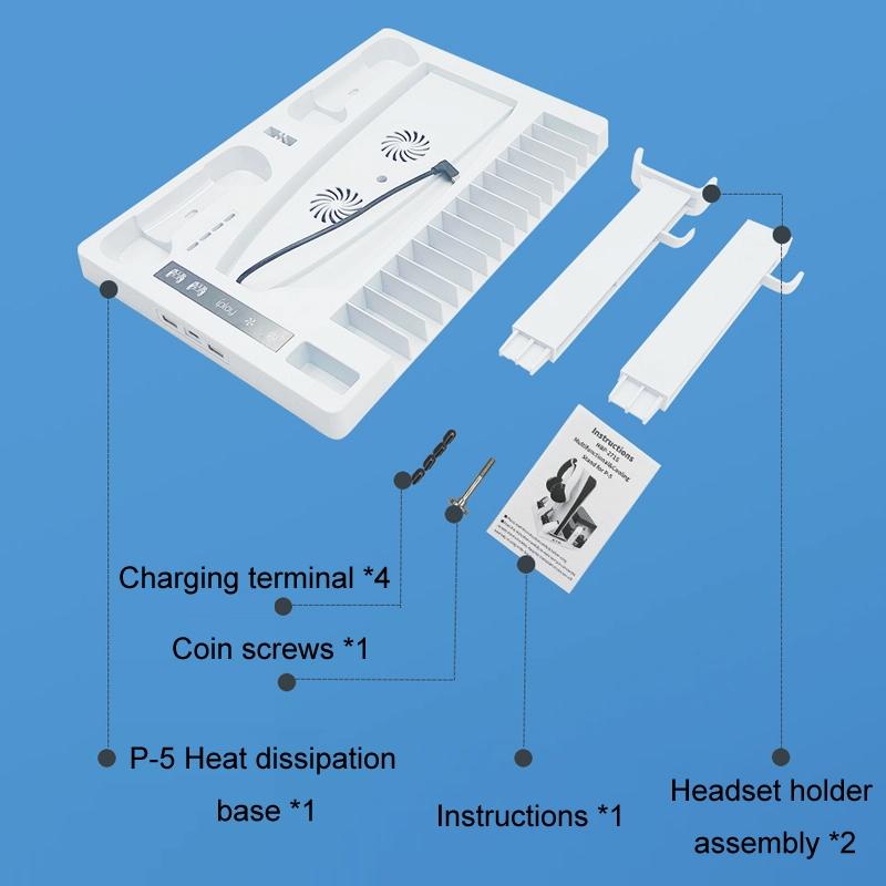 Ps5 Cooling Handle with Charging Base and Disc Storage Rack - White 8