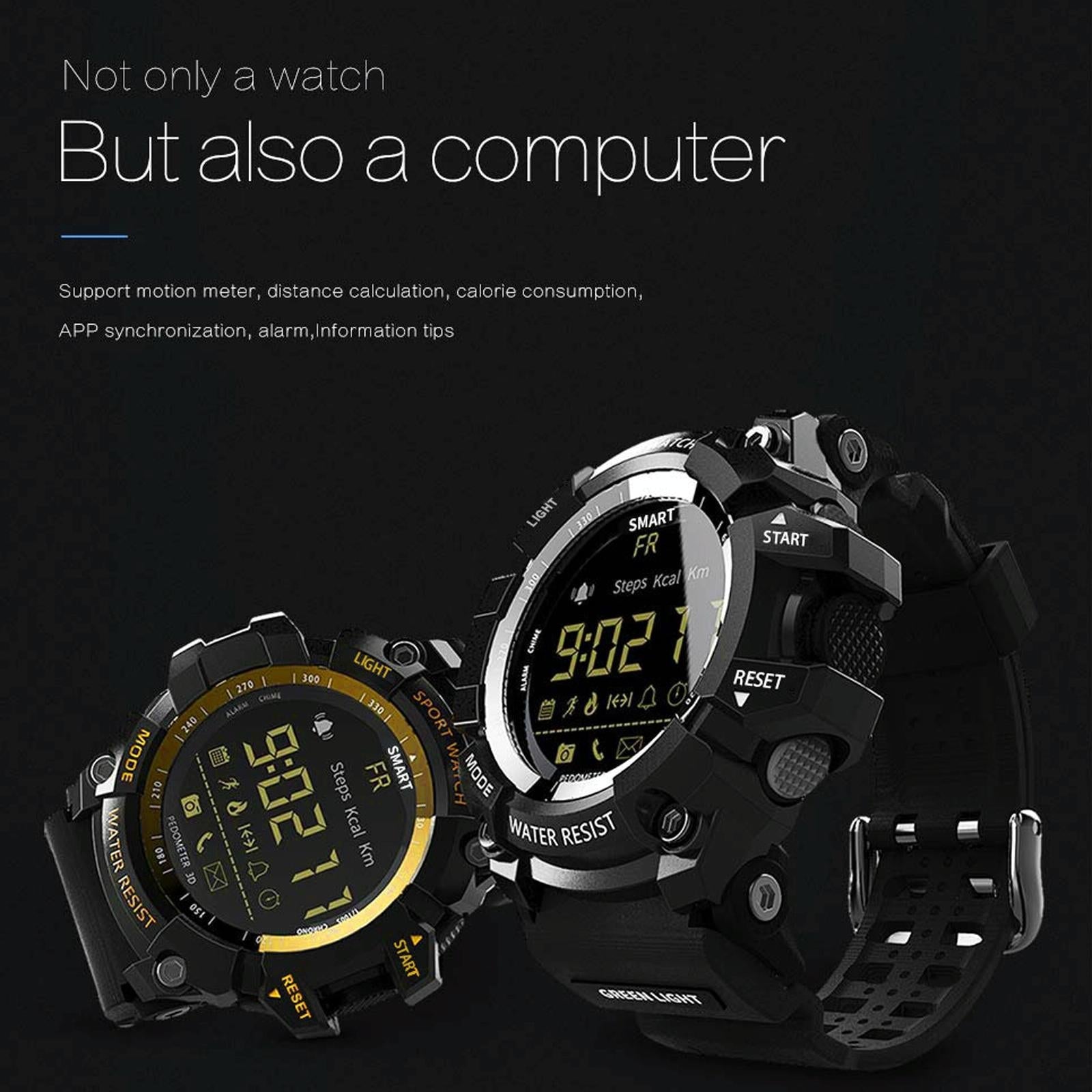 Lcd Screen 50M Waterproof Smart Watch Support Information Reminder / Remote Camera / Walking Motion Monitor Black 11