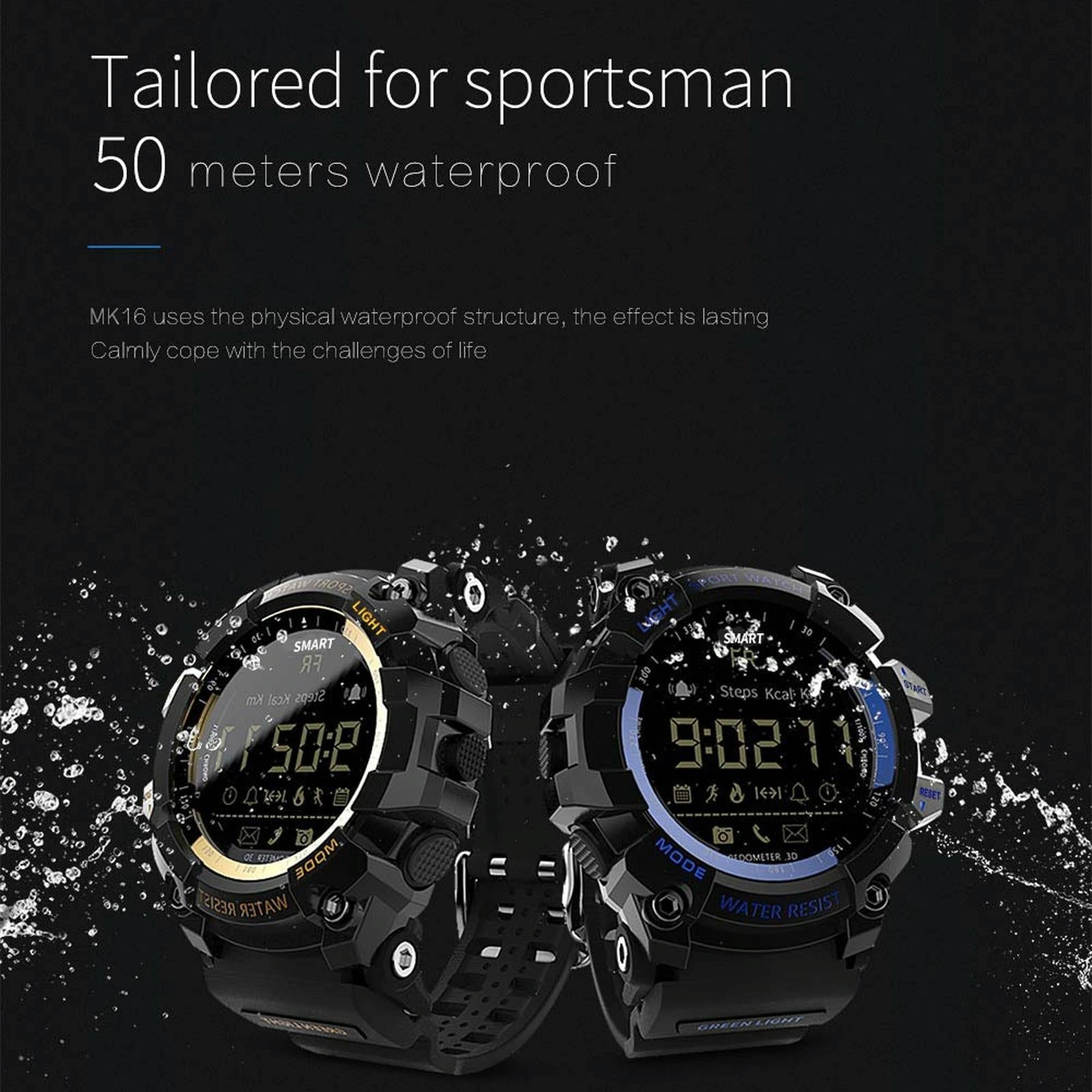 Lcd Screen 50M Waterproof Smart Watch Support Information Reminder / Remote Camera / Walking Motion Monitor Black 12