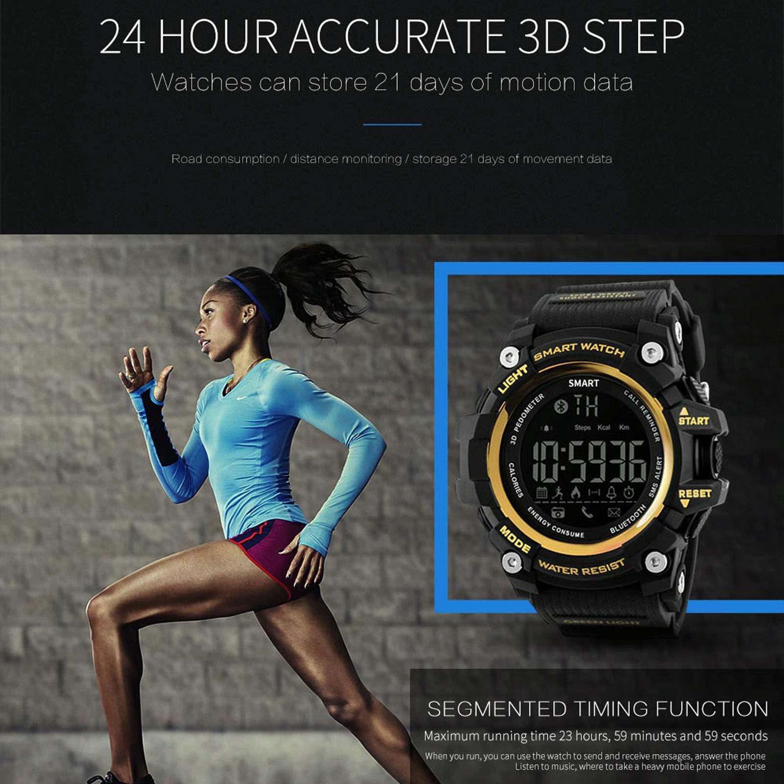 Lcd Screen 50M Waterproof Smart Watch Support Information Reminder / Remote Camera / Walking Motion Monitor Black 13