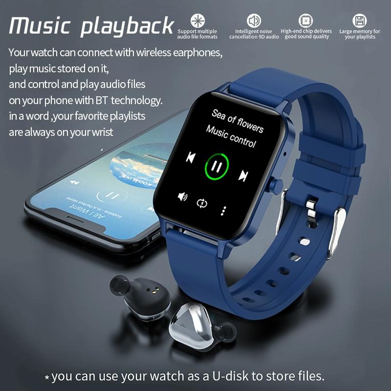 1.69 Inch Ips Touch Screen Ip68 Waterproof Smart Watch Support Sleep Monitoring / Heart Rate Monitoring / Bluetooth Call / Body Temperature Monitoring - Black 5