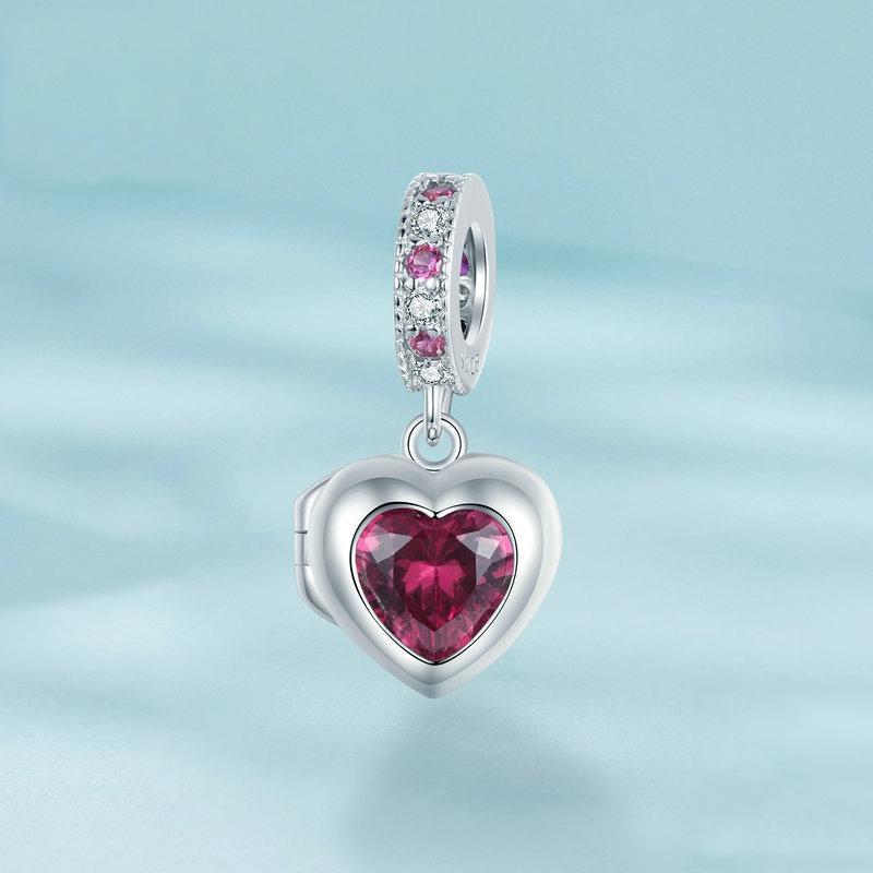 925 Sterling Silver Love Heart Pendant Diy Beads 4
