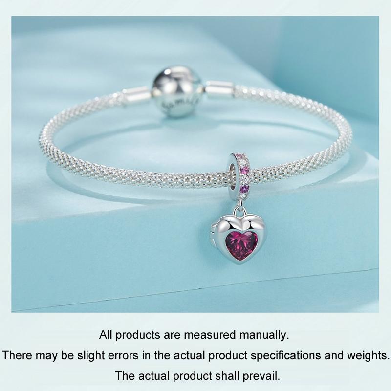 925 Sterling Silver Love Heart Pendant Diy Beads 7