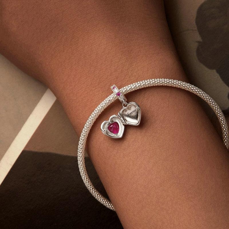 925 Sterling Silver Love Heart Pendant Diy Beads 8